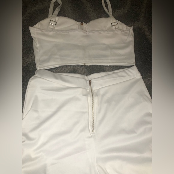 NWOT ALL WHITE 2-PIECE STACKED JUMPSUIT - Picture 2 of 9